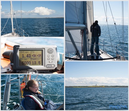 Ganz nebenbei loggen wir die 5000ste Segelmeile mit der PINCOYA.