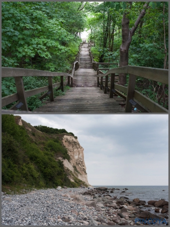 „Trepp runter zum Steinstrand nach Vitt.“