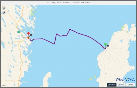 „von Visby -> nach Västervik“