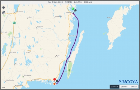 „von der Västervik-Schäre -> nach Sandhamn“