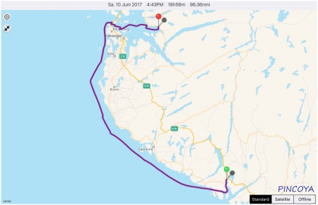 „von Flekkefjord -> nach Jørpeland“