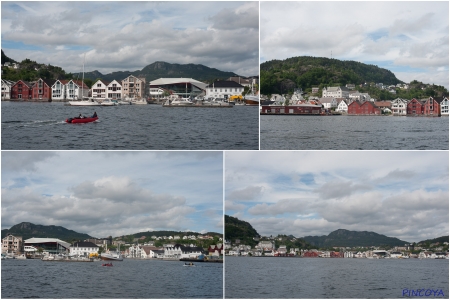 „Einige blaue Fleckchen Himmel zeigen sich über Flekkefjord. “