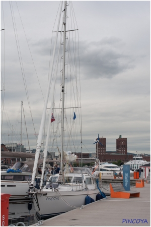 „Die PINCOYA in der Aker Brygge Marina.“