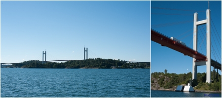 „Die Autobahnbrücke bei Almösund.“