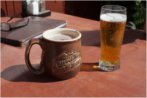 „Ein verdientes Bier in der ersten Kneipe auf unserem Rückweg.“