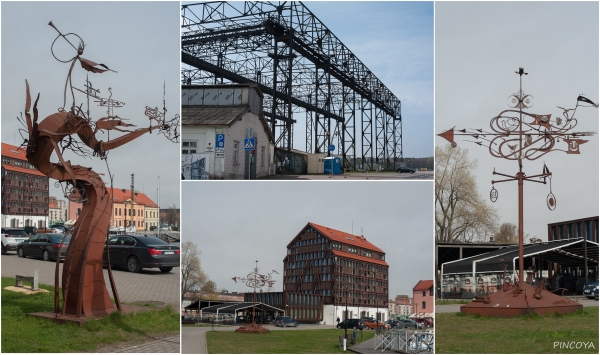 „Kunstvolle Windspiele, die ehemalige Werft und das Old Mill Hotel.“