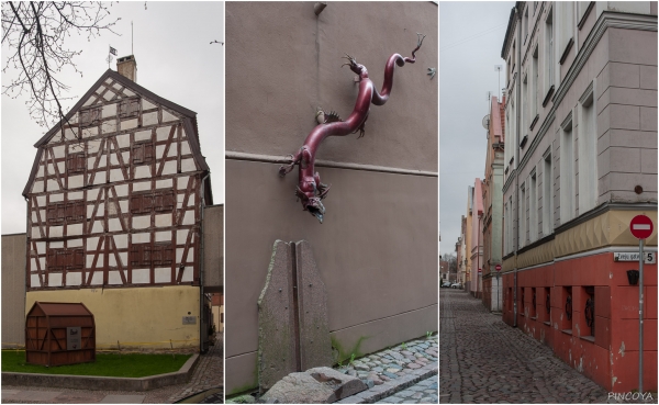 „Der Regenfallrohr-Drache, Teil einer Legende zur Entstehung von Klaipeda....“