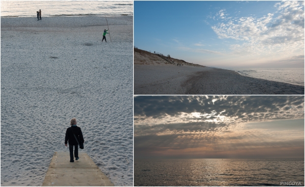 „Abendspaziergang zum Sundowner auf die Ostseeseite.“