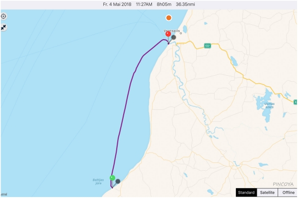 „von Pavilosta -> nach Ventspils“