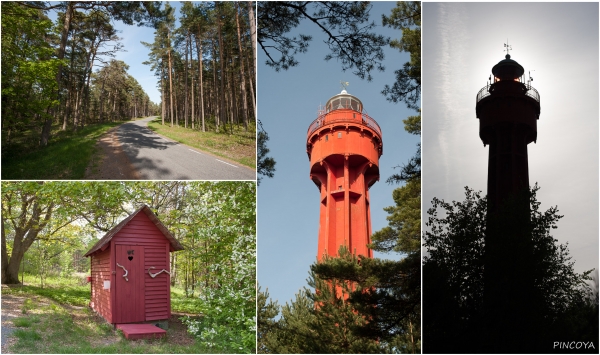 „Ristna tuletorn: Leuchtturm 2 mit dem Klohäuschen für den Leuchtturmzweiwärter.“