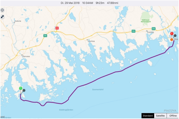 „von Boviken -> nach Kotka“