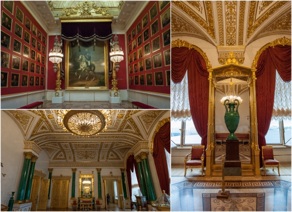 „Oben das »Feldherrenzimmer« mit den Bildern aller Feldherren, die gegen Napoleon gekämpft haben. Unten der Saal mit meinem Lieblingskronleuchter.“