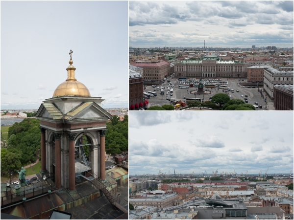 „Ein Blick von den Kolonaden der St. Isaak Kathedrale auf Sankt Petersburg.“