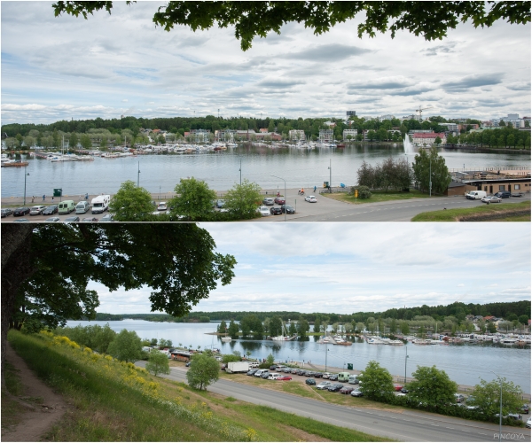 „Vom alten Burgwall ein Blick auf den Hafen von Lappeenranta.“
