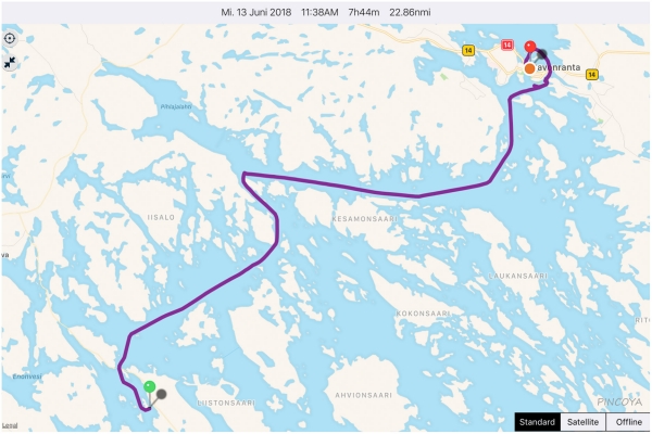 „von Rantasaari -> nach Savonlinna“