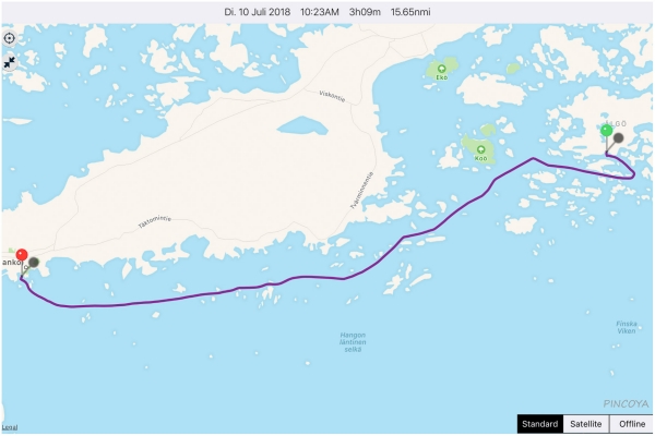 „von Algö -> nach Hanko“