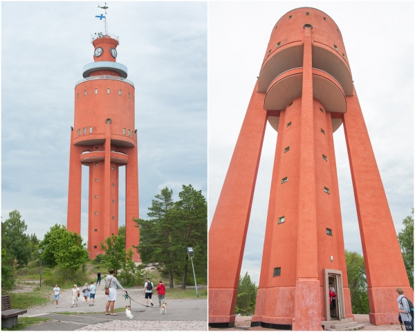 „Der Wasserturm, weithin sichtbares Wahrzeichen von Hanko.“