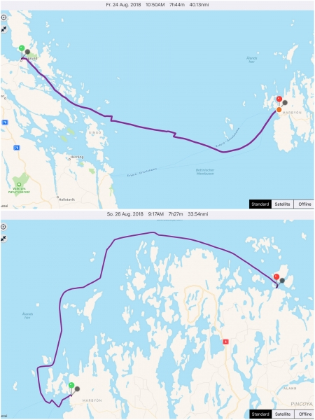 „von Öregund (S) -> nach Hamnsundet (Åland)“