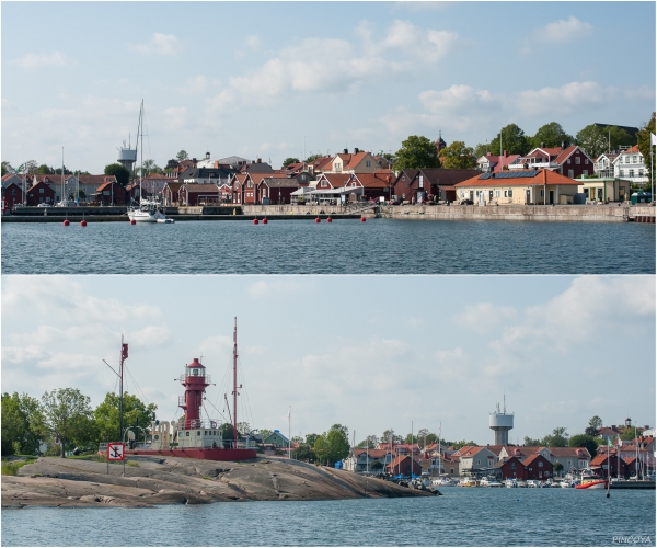 „In Öregrund haben sie ein altes Feuerschiff auf den Felsen am Hafen gestellt.“