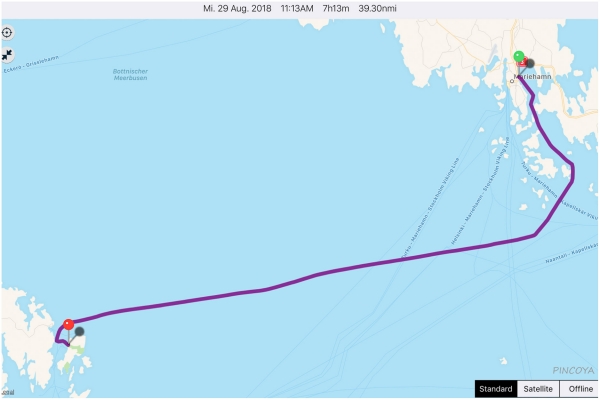 „von Mariehamn (Ålands) -> nach Arholma (Schweden)“