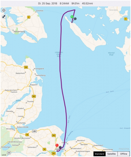 „von Søby auf Ærø (DK) -> nach Kiel Holtenau(D)“