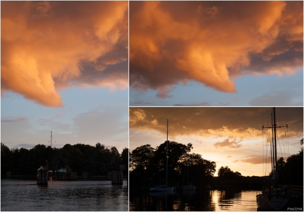 „Unglaubliche Sundowner-Wolken zum Abschied von der Ostsee.“