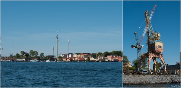 „Der Wasahamnen liegt mitten in Stockholm zwischen dem Wasamuseum und dem Vergnügungspark »Gröna Lund Tivoli«“