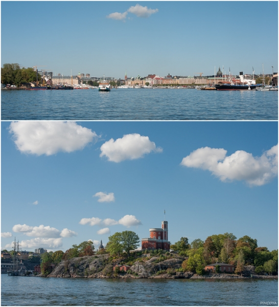 „Bei der Überfahrt mit der Hafenfähre zur Gamla Stan“