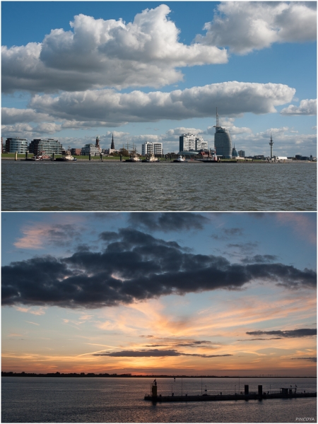 „In Bremerhaven werden wir nun bis zum Mai 2019 bleiben und wie man sieht, gibt es dort auch Sonnenuntergänge zum Träumen und Photographieren.“