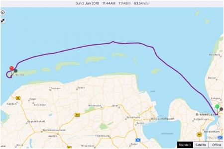 „von Bremerhaven -> nach Norderney“