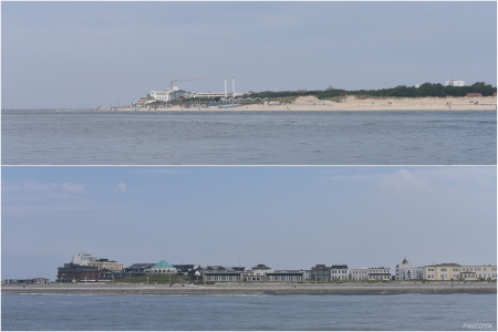 „Norderney-Stadt von See. Bei der Anfahrt vor 3 Tagen im Dunkeln sah das etwas anders aus.“