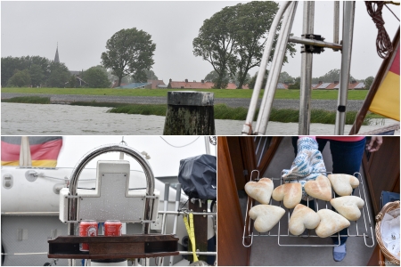 „Der Abschied von Makkum fällt sprichwörtlich ins Wasser. Also erst mal ein herziges Frühstück.“