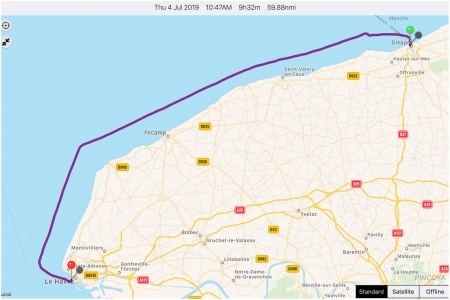 „von Dieppe -> nach Le Havre“