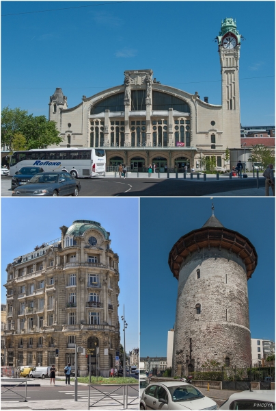 „Der Bahnhof von Rouen und der Jeanne d’Arc-Turm“