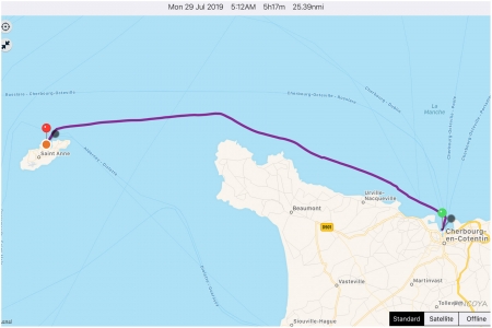 „von Cherbourg -> nach Alderney“