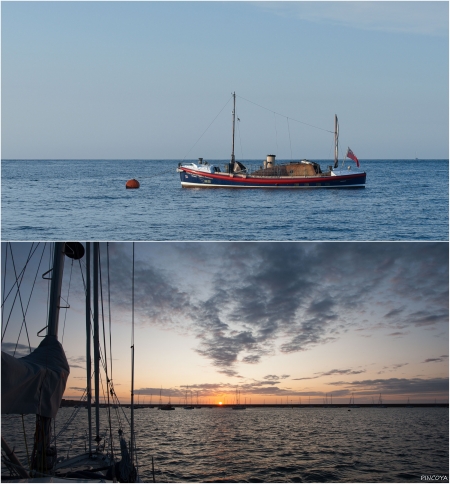 „Abends liegt dieses alte englische Dampfrettungsboot neben uns, wohl ein erster Gast der Alderney-Week.“