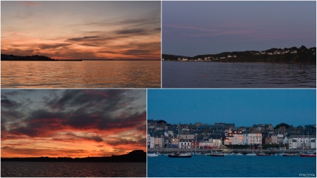 „Sonnenuntergang und Sonnenaufgang vor Douarnenez.“