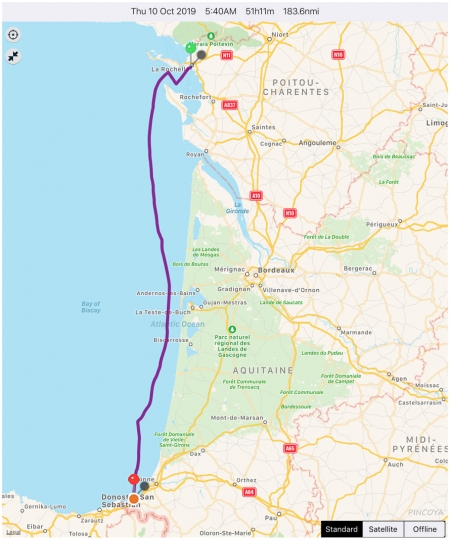 „von La Rochelle -> nach Saint Jean de Luz“