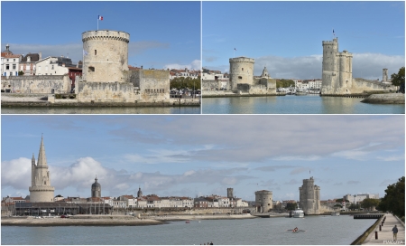 „La Rochelle und die Einfahrt in den alten Hafen.“