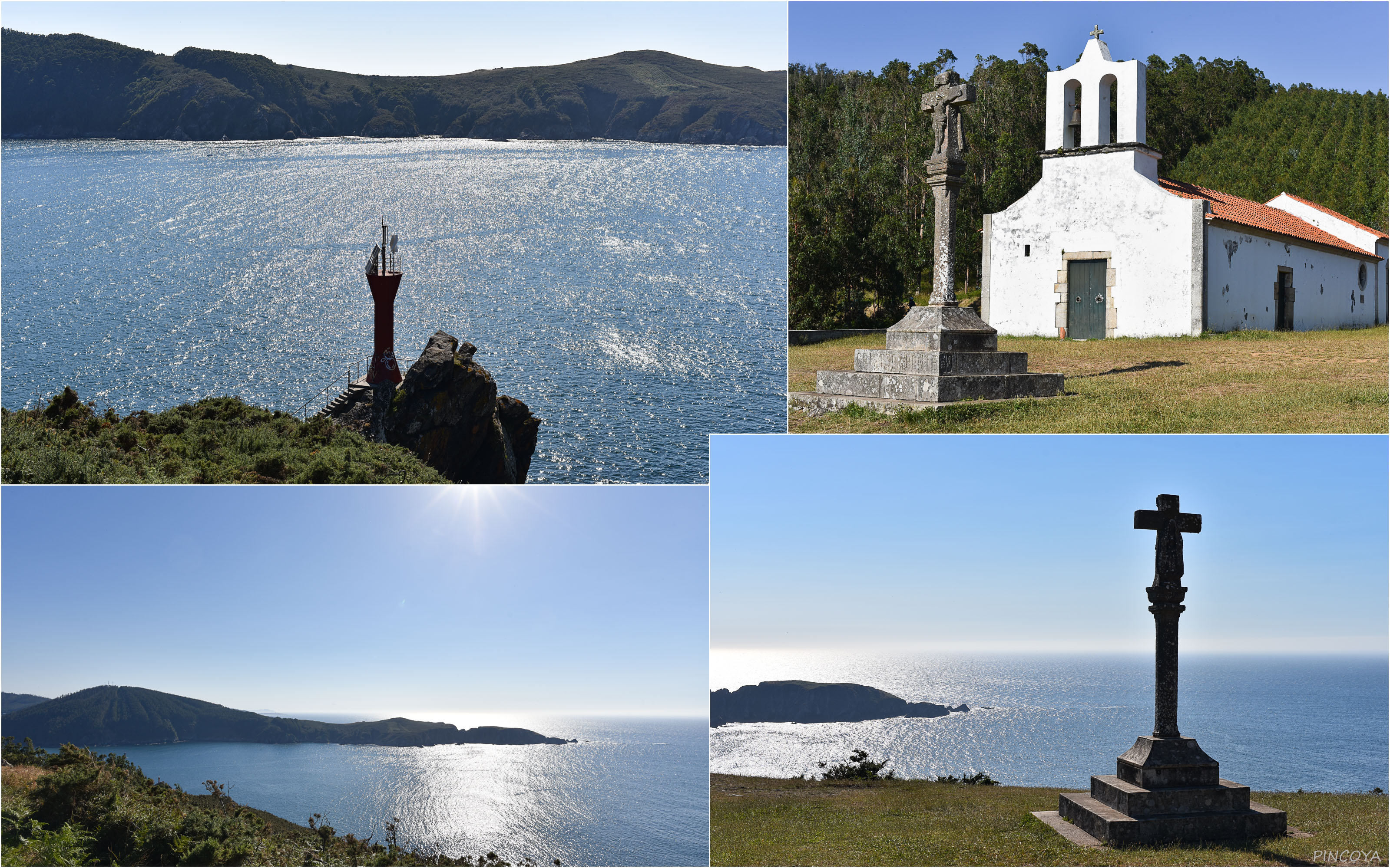 „Ermida de Santo Antonio de Corveiro hoch auf den Felsen am Eingang zur Bucht von Cedeira“