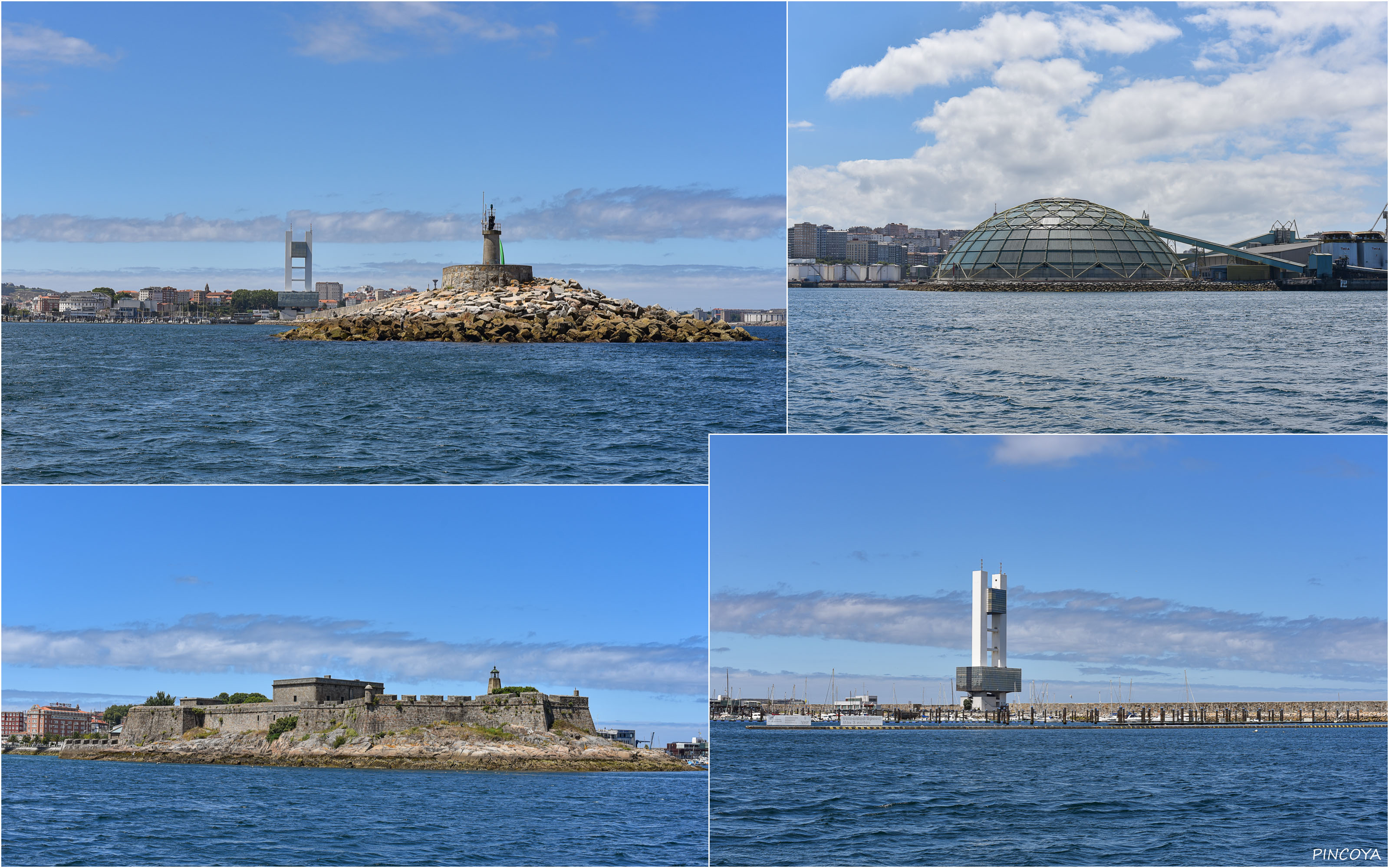 „Anfahrt A Coruña, unten rechts gähnende Leere in der äußeren Marina“