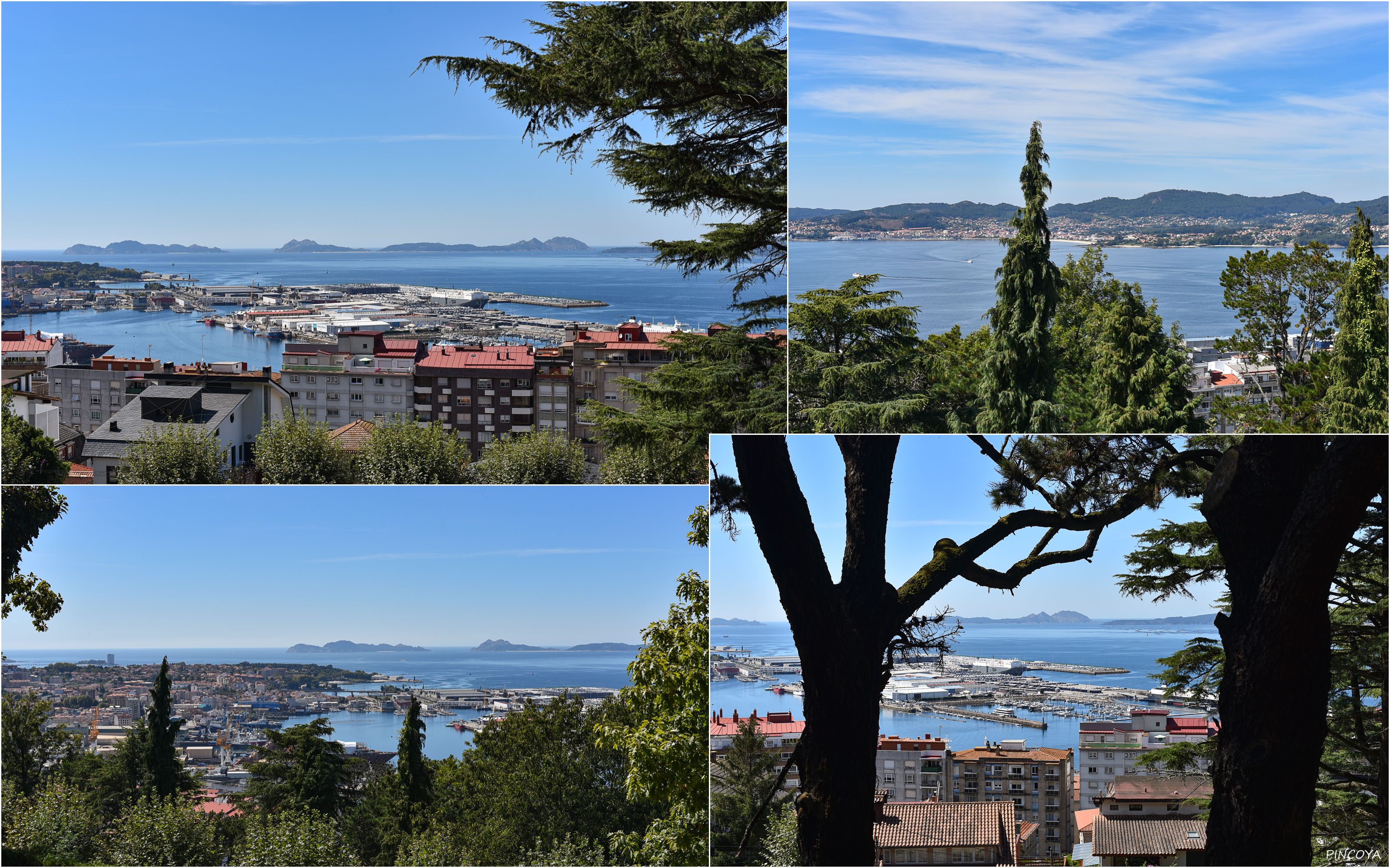 „Ausblick vom Castelo de Vigo. Oben links und unten rechts sieht man die PINOYA. Oder ist sie doch zu klein?“