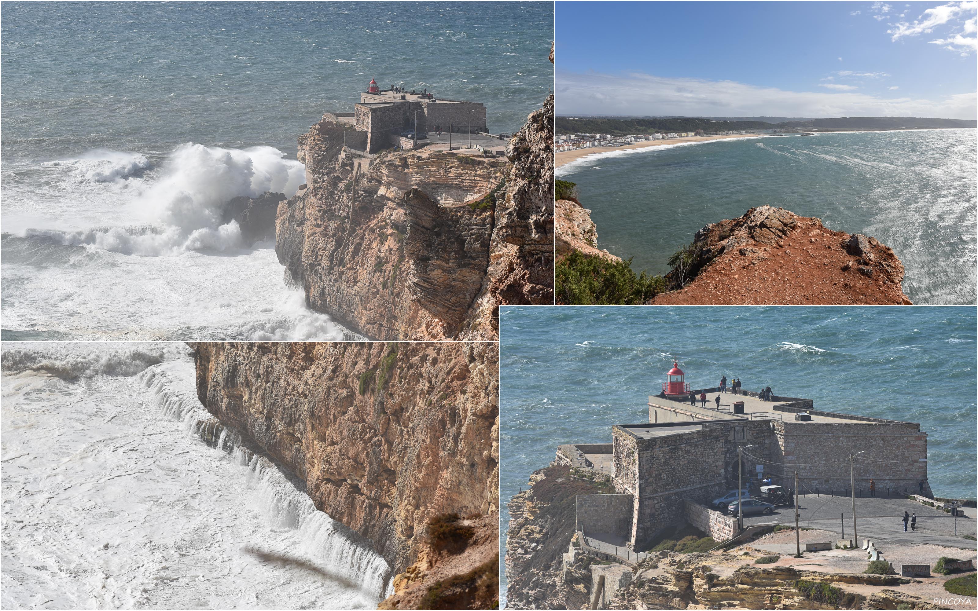 „Der weltberühmte Leuchtturm von Nazaré“