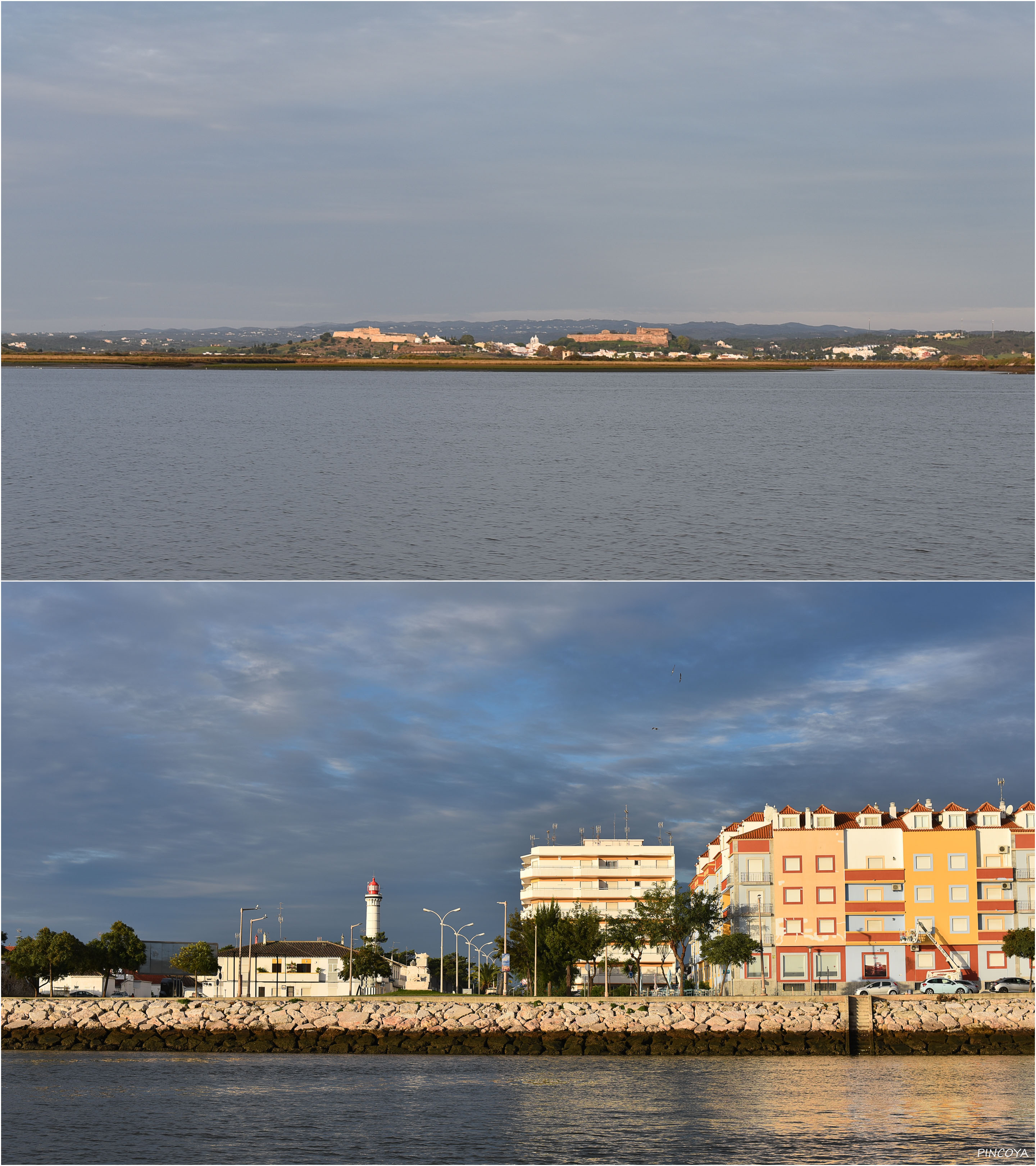 „Oben Castro Marim, unten Vila Real de Santo António“