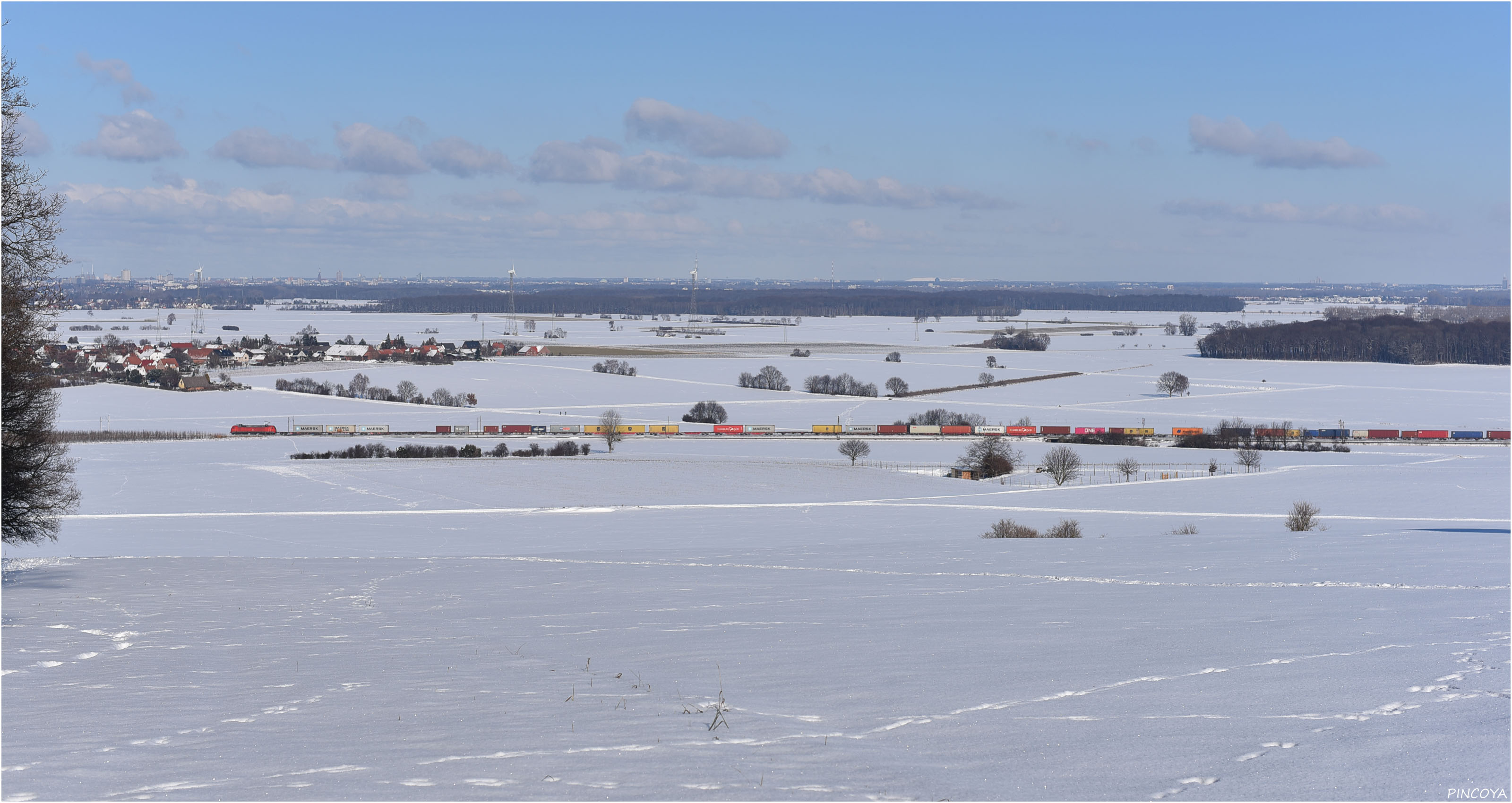 „Schneelandschaft mit Zug“