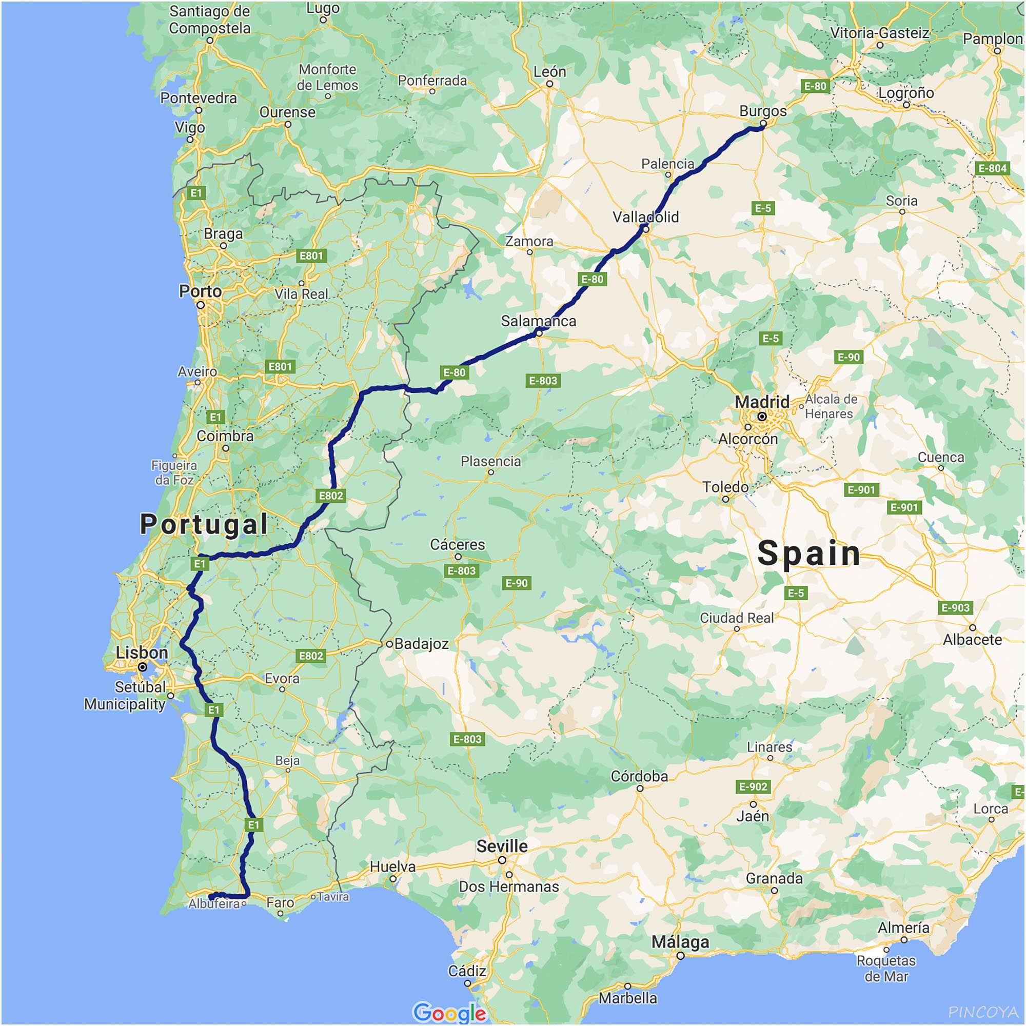 „Von Burgos (E) -> nach Portimão (P)“
