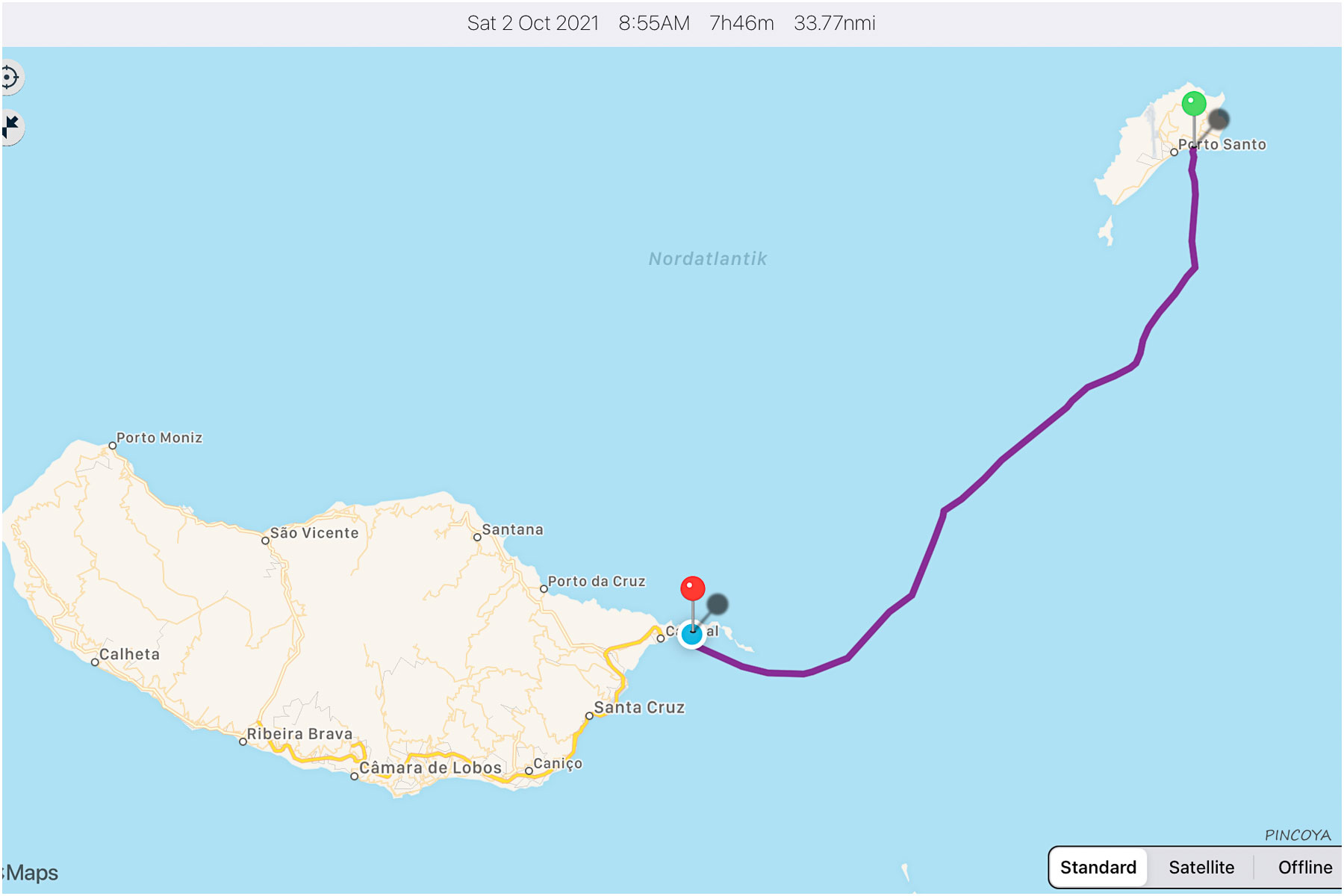 „von Porto Santo -> nach Quinta do Lorde auf Madeira“