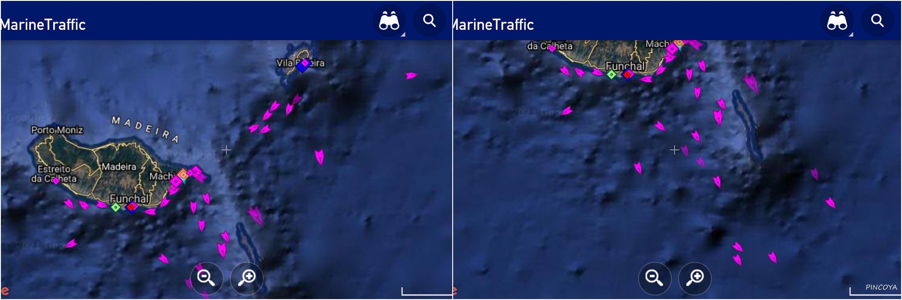 „Betten- bzw. Liegeplatzwechsel. Von Porto Santo kommt man, von Madeira geht man...“