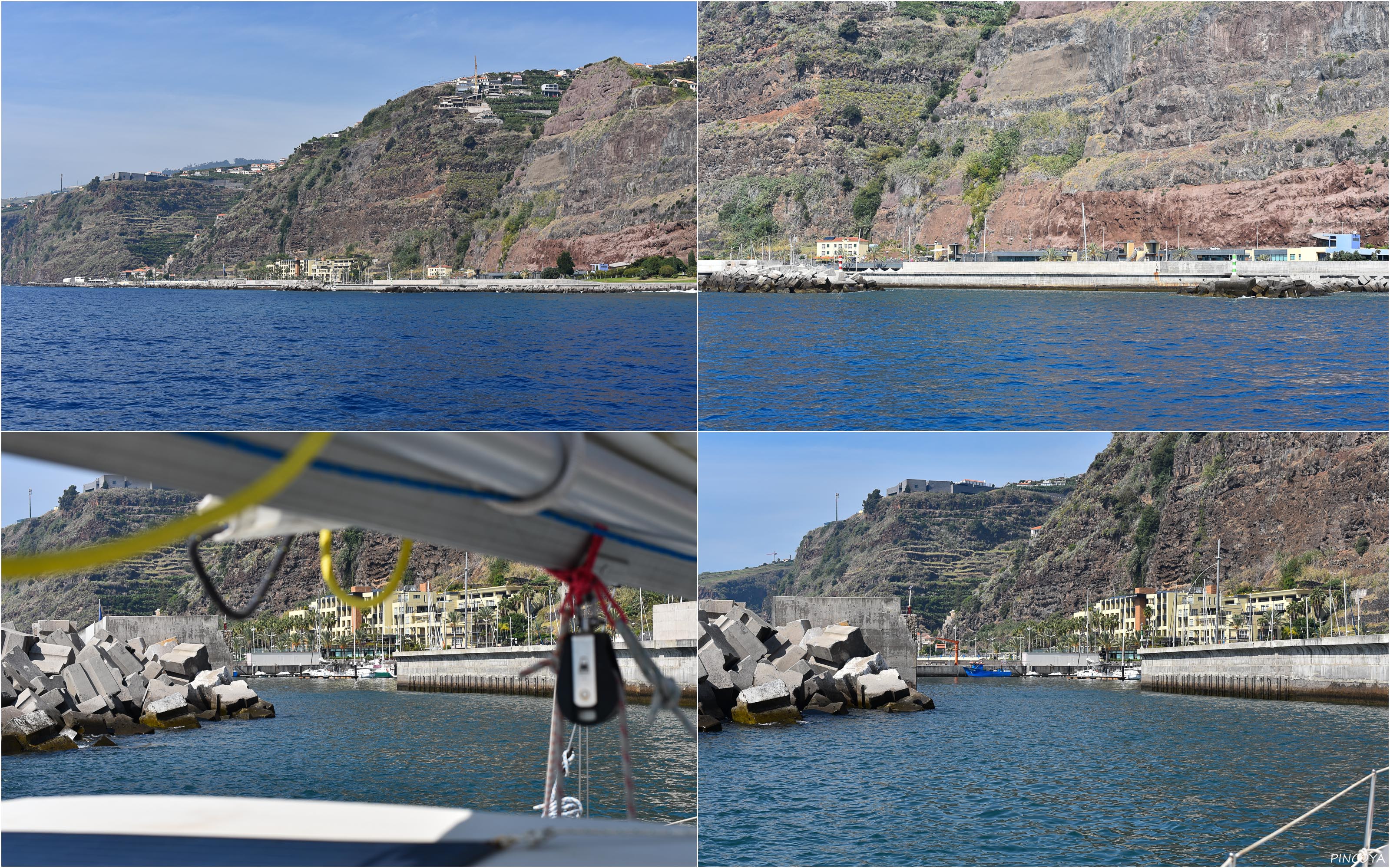 „Einfahrt nach Calheta, heute geht's, bei einem strammen Süd unmöglich“