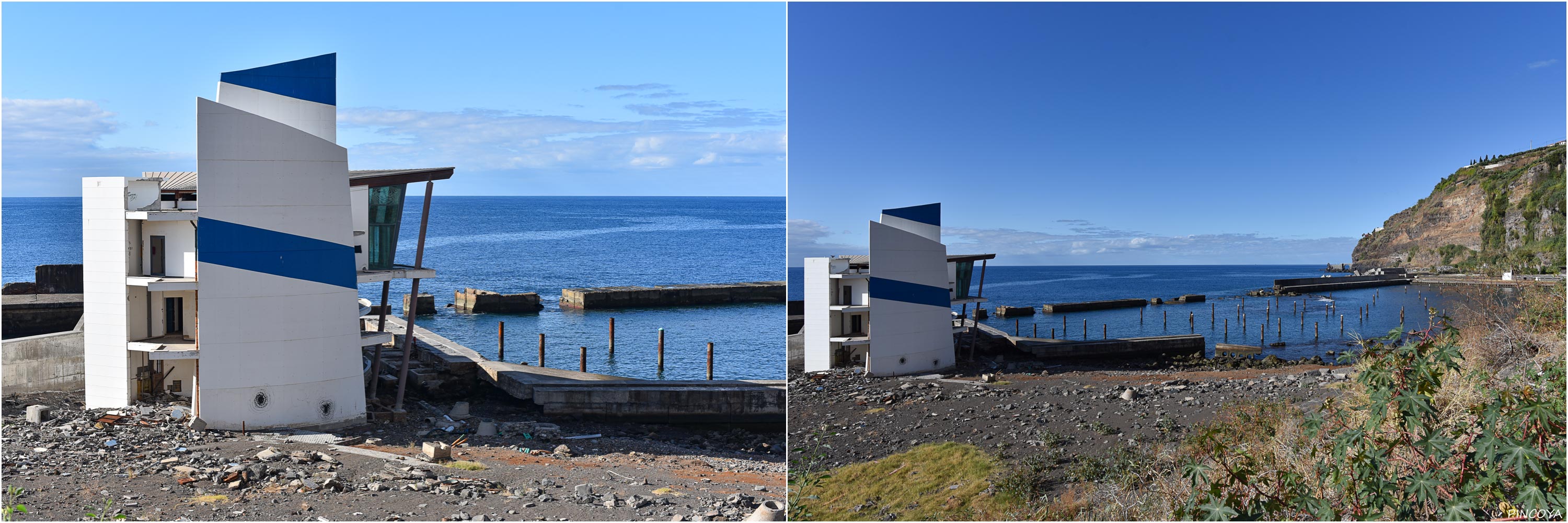 „Die zerstörte Marina von Ponta do Sol“